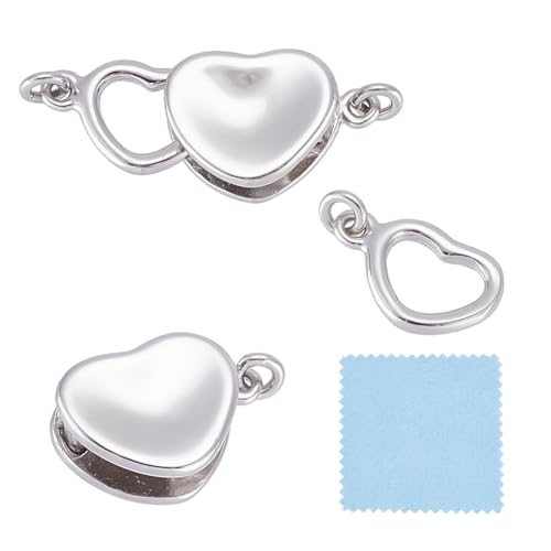 GOMAKERER 1 Stück Sterling Silber Herz Perlenverschlüsse, 20mm Herz Schmuckverschlüsse Mit Biegeringen Schmuck Schiebeverschlüsse Armbandverbinder Für Halsketten Armbänder Ketten Schmuckherstellung GOMAKERER 1 Stück Sterling Silber Herz Perlenverschlüsse, 20mm Herz Schmuckverschlüsse Mit Biegeringen Schmuck Schiebeverschlüsse Armbandverbinder Für Halsketten Armbänder Ketten Schmuckherstellung von GOMAKERER
