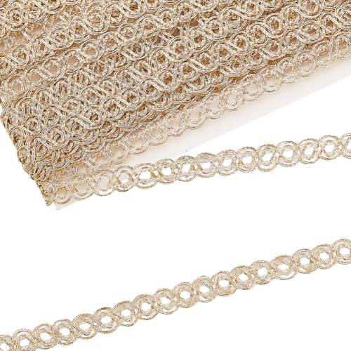 GOMAKERER 10.94 Yards Winziger Spitzenbesatz 5mm Breites Mini Spitzenband Für Puppen DIY Bastelband Für Puppenkleidung Nähen Bastelbedarf Und Geschenkverpackungsdekorationen Golden von GOMAKERER