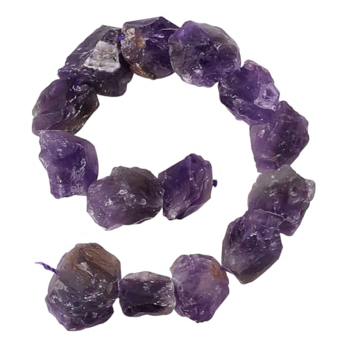 GOMAKERER 2 Stränge Natürliche Amethystperlen, Natürliche Rohe, Unregelmäßige Edelsteine, Perlenstränge, Nugget-Rohperlen, Gebohrter Strang Für DIY-Handwerk, Armband, Halskette, Schmuckherstellung von GOMAKERER