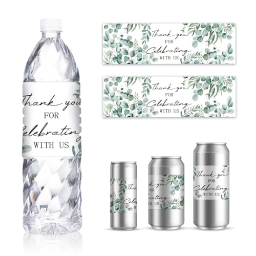 GOMAKERER 30 Blatt Wasserflaschenetiketten Für Hochzeiten, Greenery Plant Wraps Aufkleber Für Wasserflasche Personalisiert Brautparty Party Hochzeit Trinkwasserflaschenetikett 8.5x2.5 Zoll GOMAKERER 30 Blatt Wasserflaschenetiketten Für Hochzeiten, Greenery Plant Wraps Aufkleber Für Wasserflasche Personalisiert Brautparty Party Hochzeit Trinkwasserflaschenetikett 8.5x2.5 Zoll von GOMAKERER