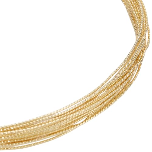 GOMAKERER 5m 22 Gauge 14K Vergoldeter Twist Draht 0.6mm Gold Fill Twist Draht Kupfer Herstellung Schmuck Draht Halbhart Kupferdraht Für Perlen Blumenschmuck Kunsthandwerk Machen von GOMAKERER