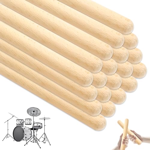 20 Stücke 20cm Klanghölzer, Klangstäbe Holz Rhythmus Sticks, Klangholz Instrument Rhythmusstöcke Set, Klangstäbe Aus Holz Für Schulen, Bands, Professionals or Beginners of All Styles, Unpainted von GOMETY