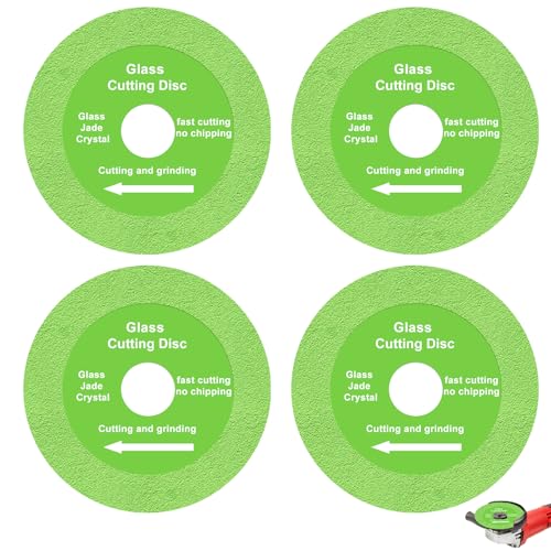 4 Stücke Glass Cutting Disc, 100X15X20mm Dünne Diamantscheibe Sägeblatt-Rad Trennscheibe glas Glasschneidescheibe Glas Trennscheibe Glasschneidescheibe für Winkelschleifer Glass Ceramic Cutting von GOMETY