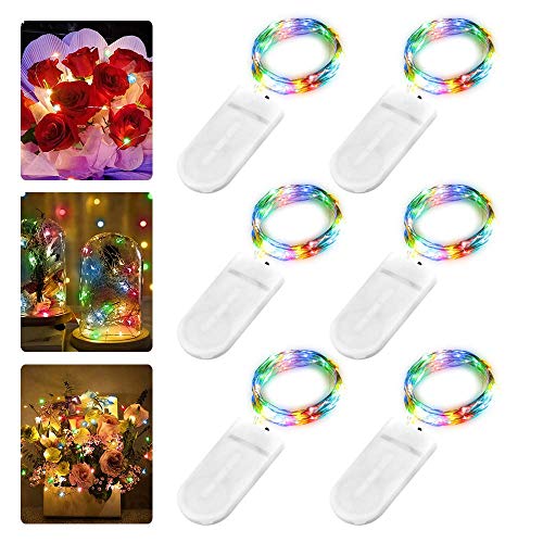 6 Stück LED Lichterkette Batterie, 2m 20er LED Kupfer Drahtlichterkette Lichterkette Batteriebetrieben, Ip65 Wasserfest Fairy Light Für Party Weihnachten Hochzeit Beleuchtung Deko von GOMETY