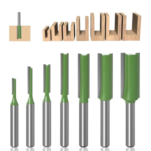 7 Stück Nutfräser, Fräser für Oberfräse 6mm Schaft Gerade Fräser Set Holz Fräser Router Bit Oberfräser Nutfräser Holzfräser Fräser - 3mm,4mm,5mm,6mm,8mm,10mm,12mm von GOMETY