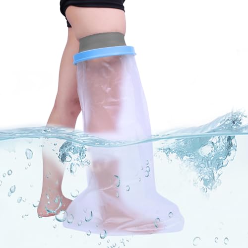 Duschschutz Bein, 136cm Lang Gipsschutz Wasserdicht Bein XL, Wiederverwendbar Beinabdruckabdeckung, Erwachsene Anti Slip Gipsschutz Für Fuß Oberschenkel Knie Gips Gipsbinden(Langer Beinprotektor XL) von GOMETY