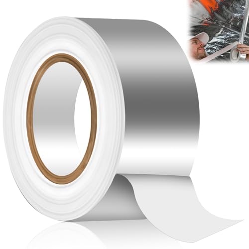 GOMETY Aluminium Klebeband, 75mmx50m selbstklebendes Alu Klebeband Hitzebeständig Wasserdichtes Klebeband für Reperaturband Dampfsperren, Lüftungs- und Klimaanlagen. von GOMETY