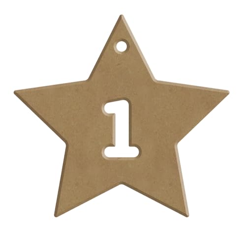 24 Sterne Adventskalender – 6 mm PEFC-zertifiziert, 100% – Weihnachtsdekoration aus Holz von GOMILLE