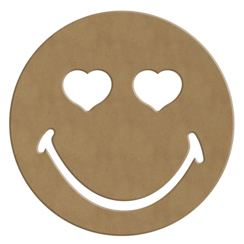 Gomille - Smiley Augen Herzen – 14 x 14 cm – Form aus Holz zum Dekorieren – PEFC-zertifiziert 100% – 4199 von GOMILLE