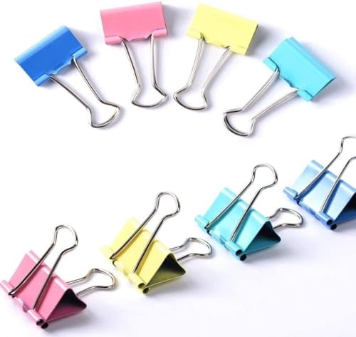 Binder-Clips, Bulldoggen-Clips, Metall-Clips, Büroklammern, Bulldoggen-Clips, Metallscharnier-Clip für Fotos, Heimbürobedarf (Größe: 50 mm x 12) (Farbe: einfarbig, Größe: 32 mm x 24) von GONGCI