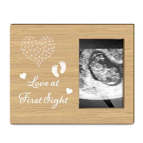 Sonogram Bilderrahmen "Love at First Sight", Ultraschall, Schwangerschaftsankündigung, Geschenk für werdende werdende Eltern, geschlechtsneutraler Holz-Bilderrahmen, 10,2 x 15,2 cm, Foto für Zuhause, von GOODBANER