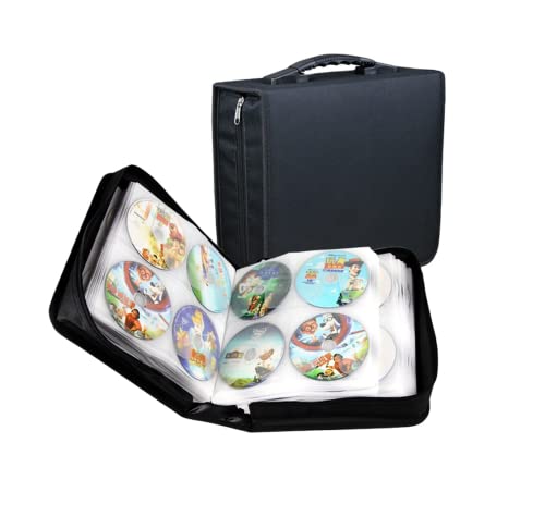 GOODS+GADGETS CD-Wallet/Mappe & DVD-Tasche aus robustem Nylon und Zwischenseiten aus Stoff, Disc-Organizer verschließbar mit Reisverschluss (240 CDs) von GOODS+GADGETS