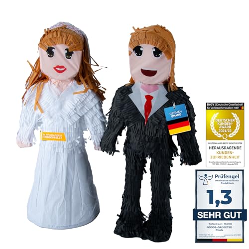 2er Set Hochzeit Pinata Party-Dekoration zum Befüllen mit Konfetti Ehepaar Mann & Frau Braut & Bräutigam Hochzeitsfeier - (Brautpaar) von GOODS+GADGETS