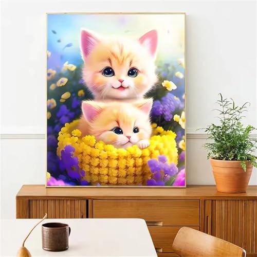 GOOFEI DIY Adult Diamond Painting Embroidery Set Blume Tier,5D Full Diamond Painting Craft Runder Bohrer Home Wall Decoration Art Painting Kits 45x25cm von GOOFEI