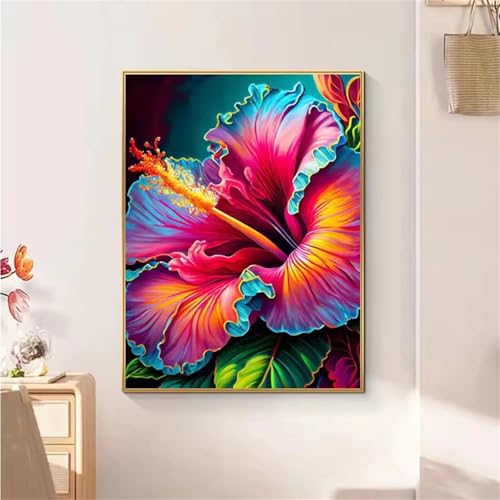 GOOFEI DIY Adult Diamond Painting Embroidery Set Bunte Blume,5D Full Diamond Painting Craft Runder Bohrer Home Wall Decoration Art Painting Kits 55x35cm von GOOFEI