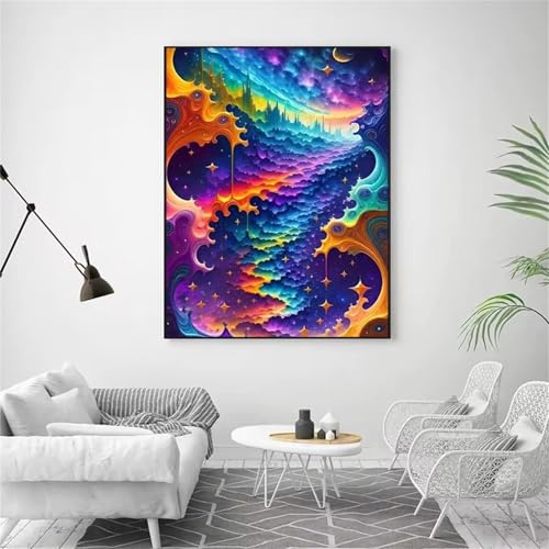 GOOFEI DIY Adult Diamond Painting Embroidery Set Fantasie-Cartoon,5D Full Diamond Painting Craft Runder Bohrer Home Wall Decoration Art Painting Kits 55x35cm von GOOFEI