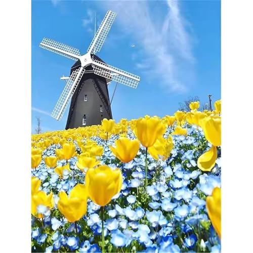 GOOFEI DIY Adult Diamond Painting Embroidery Set Gelbe Blume,5D Full Diamond Painting Craft Runder Bohrer Home Wall Decoration Art Painting Kits 45x25cm von GOOFEI