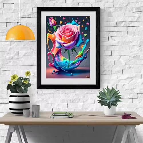 GOOFEI DIY Adult Diamond Painting Embroidery Set Karikatur buntes blume,5D Full Diamond Painting Craft Runder Bohrer Home Wall Decoration Art Painting Kits 45x25cm von GOOFEI