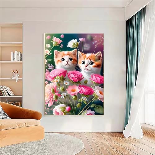 GOOFEI DIY Adult Diamond Painting Embroidery Set Tier Blume,5D Full Diamond Painting Craft Runder Bohrer Home Wall Decoration Art Painting Kits 55x35cm von GOOFEI