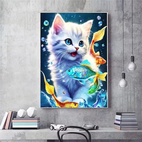 GOOFEI DIY Adult Diamond Painting Embroidery Set Tiere Goldfisch,5D Full Diamond Painting Craft Runder Bohrer Home Wall Decoration Art Painting Kits 45x25cm von GOOFEI