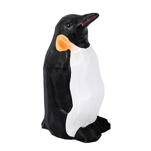 GOOHOCHY 1 STK Holz Pinguin Ornamente Pinguin-gartenstatue Pinguin Kuchen Topper Frosch Skulpturen Wohnkultur Pinguine Pinguin-Action-Figur Miniatur Fisch Black Hölzern von GOOHOCHY