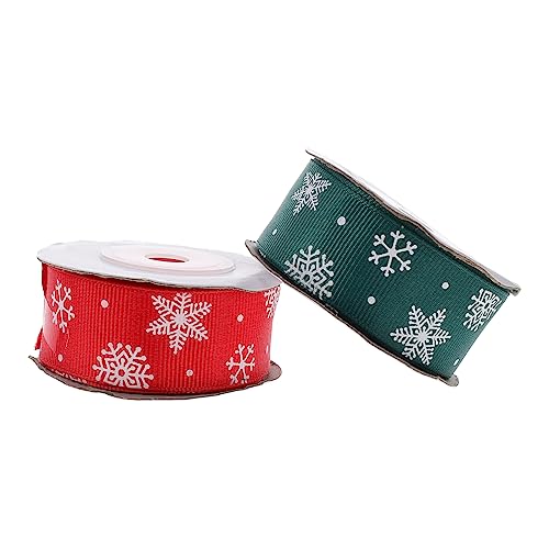 GOOHOCHY 2 Rollen Weihnachtsband Weihnachtsbänder Zum Basteln Partybänder Weihnachten Verdrahtetes Band Zartes Wickelband Weihnachts-ripsband Spitzenband Bänder Für Diy Polyester von GOOHOCHY