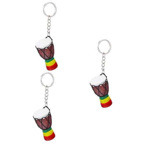 GOOHOCHY 3 Stück Djembe Schlüsselanhänger Afrikanische Trommel Anhänger Schlüsselanhänger Trommel Ornament Afrikanische Trommel Schlüsselanhänger Djembe Percussion Schlüsselanhänger Djembe von GOOHOCHY