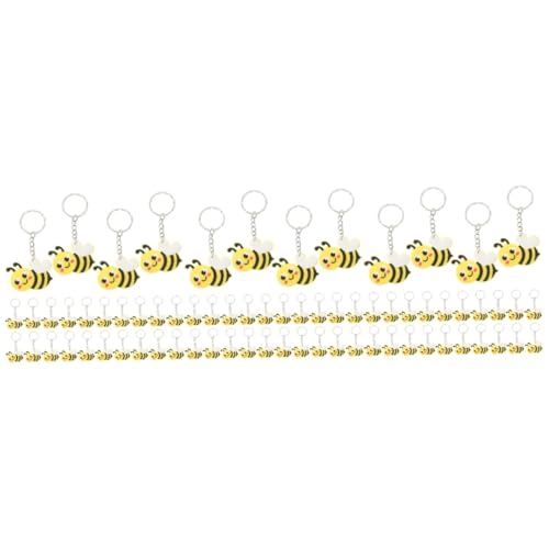 GOOHOCHY 72 Stk Biene Schlüsselanhänger Neuheit Reize Auto Schlüsselanhänger Mit Bienenanhänger Dekoration Schlüsselanhänger Mit Cartoon-bienen-anhänger Cartoon-schlüsselanhänger Panda Pvc von GOOHOCHY