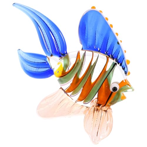 GOOHOCHY Marine Thema Glasfisch Dekoration Für Schreibtisch Wohnzimmer Und Büro Handgefertigte Glasfigur Als Stilvolles Wohnaccessoire Und Geschenkidee von GOOHOCHY