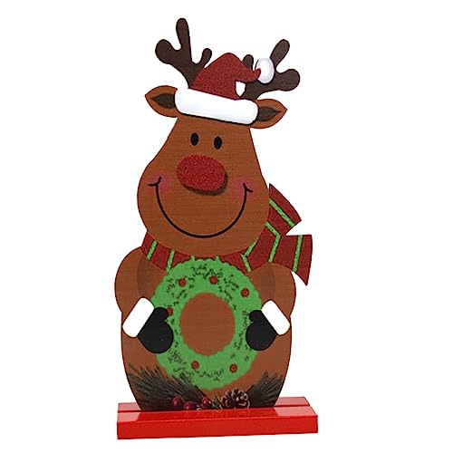 GOOHOCHY Holzfigur Reh Als Weihnachtliche Tischdekoration Charmante Desktop Adornierung Für Weihnachten Dekorativer Pendant Für Festliche Anlässe Liebevolles Deko Element Für Ihr von GOOHOCHY