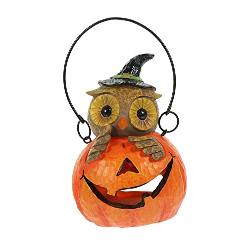 GOOHOCHY Kürbiskopf Eule Halloween-Kürbis-Ornament basteln für Halloween Skulptur Dekor Halloween-Dekoration Halloween Dekoration Basteln für zu Hause Halloween-Verzierung Harz von GOOHOCHY