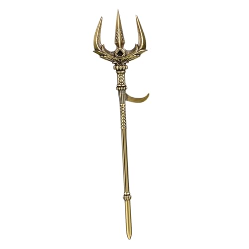 GOOHOCHY aus Messing Vintage Dreizack Requisite Poseidon Neuheiten Speer Stütze schreibtischdeko Schreibtisch Dekoration Dreizack-Handwerk im Retro-Stil Dreizack-Figur-Ornament Golden von GOOHOCHY