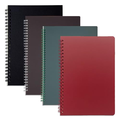 GOOKALA A5 Spiral Lined Notepad,4 Pack Spiral Notebook Wirebund Notebooks 80 Blätter (160 Seiten)/Pro Pack A5 Skizze Buch Reporter Notepad für Büro Reise Schule Zeichnung von GOOKALA