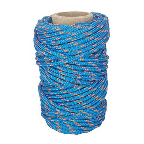 Polyesterkordel 3mm * 25m. Bastelseil Paracord. Makramee Schnur für Bindeschnur Heimwerkerschnur Wäscheleine. Blau mit Orange von GOPEU