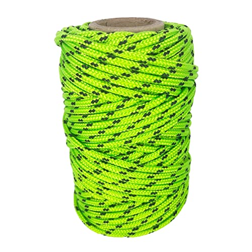 Polyesterkordel 3mm * 25m. Bastelseil Paracord. Makramee Schnur für Bindeschnur Heimwerkerschnur Wäscheleine. GrünFluor mit Schwarz von GOPEU