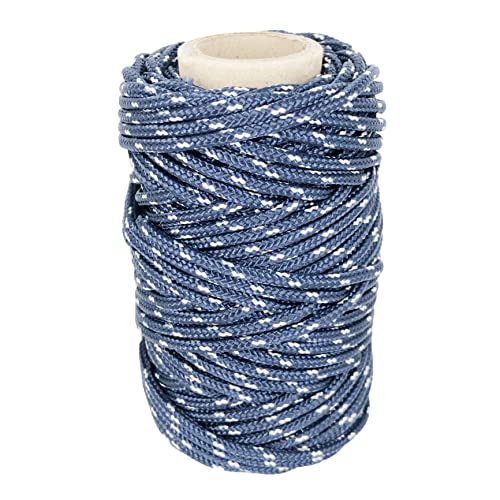 Polyesterkordel 3mm * 25m. Bastelseil Paracord. Makramee Schnur für Bindeschnur Heimwerkerschnur Wäscheleine. Marineblau mit Weiß von GOPEU