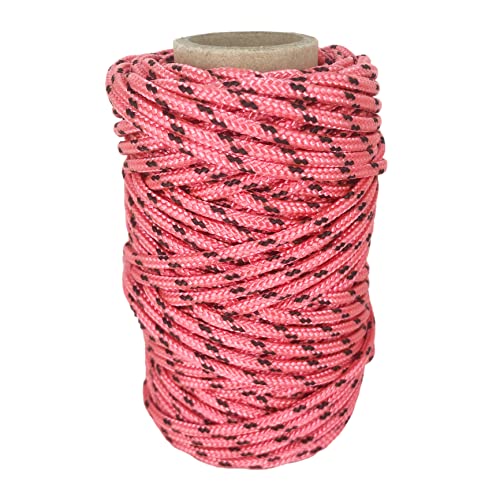 Polyesterkordel 3mm * 25m. Bastelseil Paracord. Makramee Schnur für Bindeschnur Heimwerkerschnur Wäscheleine. Rosa mit Schwarz von GOPEU