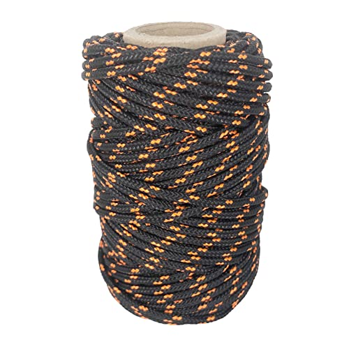 Polyesterkordel 3mm * 25m. Bastelseil Paracord. Makramee Schnur für Bindeschnur Heimwerkerschnur Wäscheleine. Schwarz mit Orange von GOPEU