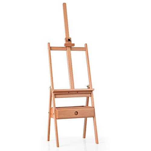 GOPLUS Staffelei aus Massivholz, Atelierstaffelei mit Ablage & Schublade, Höhenverstellbare Standstaffelei, für Keilrahmen bis zu 92 cm, für Kinder & Erwachsene GOPLUS Staffelei aus Massivholz, Atelierstaffelei mit Ablage & Schublade, Höhenverstellbare Standstaffelei, für Keilrahmen bis zu 92 cm, für Kinder & Erwachsene von GOPLUS