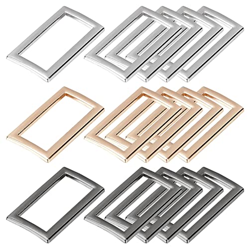 GORGECRAFT 1 Box 3 Farben 15St Flache Rechteckringe Aus Metall Schnalle 1" (25 mm) Quadratisches Gurtband Gurtringe Rechteckige Metallschlaufen Gurt Für Taschengurt Pistole Schwarz Gold Silber von GORGECRAFT