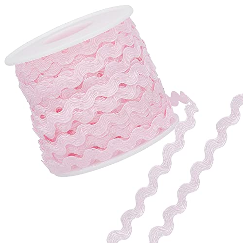 GORGECRAFT 1 Rolle 27yd/25m RIC Rac Trim Ribbon Wave Nähen Biegen Fransen Trim 5mm/0.2 Zoll Zum Nähen Blumenherstellung Hochzeit Party Lace Ribbon Craft(Rosa) von GORGECRAFT