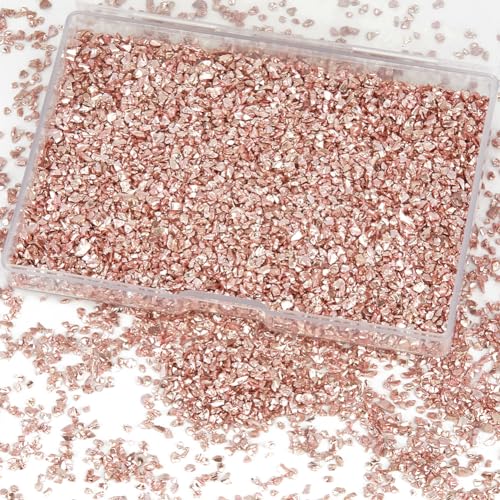 GORGECRAFT 1 Schachtel Zerbrochenes Zerstoßenes Glas Glitzersplitter Zerstoßene Unregelmäßige Splitter 100g Pailletten Metallischer Kies Zur Schmuckherstellung Dekoration Untersetzer Ornament Vase von GORGECRAFT