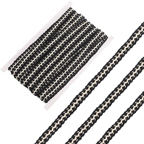 GORGECRAFT 10 Yard 12mm Geflochtenes Baumwollband Gimp-Zopfbesatz Metallic-Silber Gewebter Stoff Dekoratives Gurtband Verpackung Geschenkband Handgefertigtes Zubehör Für Vorhänge Sofa Nähen Basteln von GORGECRAFT