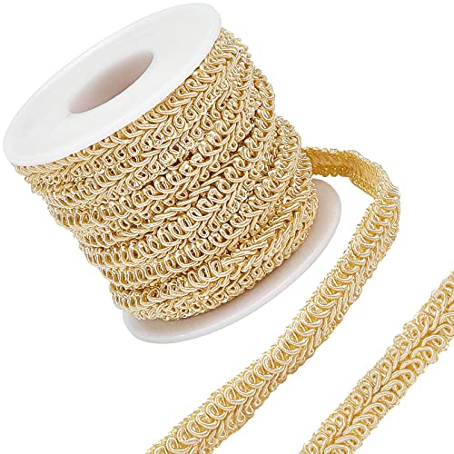 GORGECRAFT 10 Yard Gold Braid Spitzenborte 3/8 Zoll Breit Polyester Gewebte Gimp Braid Borte Tausendfüßler Verziertes Spitzenband Für Kostüm DIY Handwerk Nähen Schmuckherstellung Heimdekoration Golden von GORGECRAFT