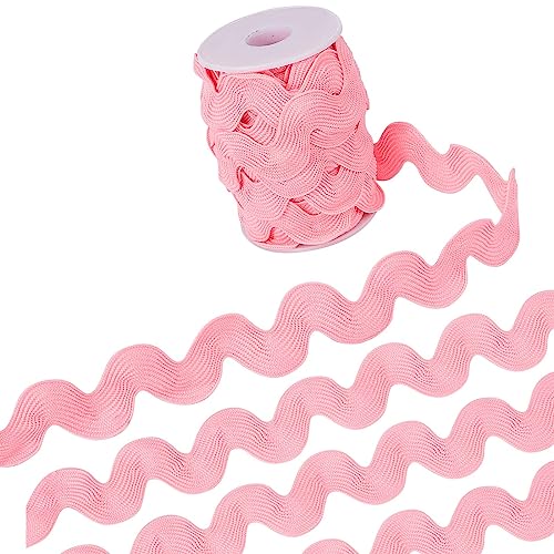 GORGECRAFT 10 Yard X 20mm Rick Rack Trim Pink Wave Bending Fransen Trim Gewebte Geflochtene Stoffspitze Für DIY Nähen Handwerk Hochzeit Kleidung Verzierung Geschenkverpackung Haarschleifen Machen von GORGECRAFT