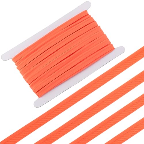 GORGECRAFT 10 Yards * 11mm Paspel-Schrägband Orangefarbenes Paspelband Polyesterbänder Zum Nähen Basteln Bindeband Säumen Nähen Paspeln Quilten Bekleidungszubehör Wickelkordelbesatz von GORGECRAFT