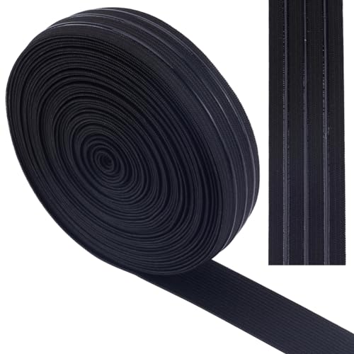 GORGECRAFT 10 Yards 30mm Breites Rutschfestes Elastisches Band Gerade Linie Elastisches Greifband Aus Silikon Stretch-Gummi Elastische Riemen Gürtelbund Für Heimwerker Kleidungsstücke Nähen Schwarz von GORGECRAFT