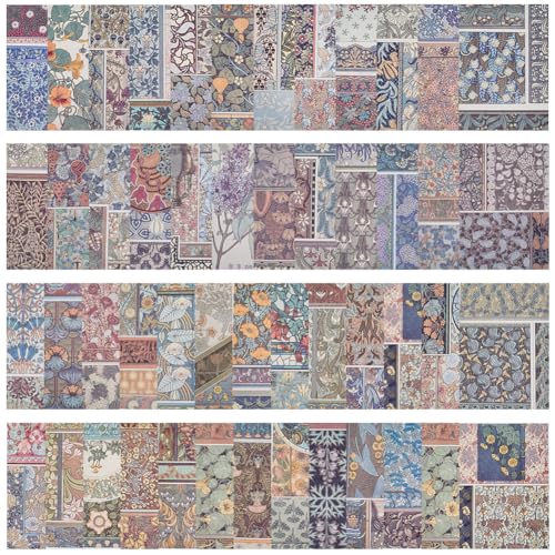 GORGECRAFT 100 Blatt 50 Stile Vintage-Boho-Scrapbook-Papier 10x14cm Pflanzen Blumen Blätter Bohemian-Stil Dekorativer Decoupage-Karton Scrapbooking-Zubehör Journaling Planer Karten Fotoherstellung von GORGECRAFT