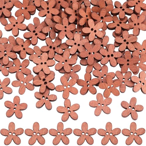 GORGECRAFT 100 Stück Holzknöpfe In Vintage-Blumenform 2 Löcher Dekorativer Nähknopf Klein Mini Rustikal Blumen-Holzknöpfe Für Kleidung Basteln Puppen Ornamente Scrapbooking Antikbraun 20x20.5 mm GORGECRAFT 100 Stück Holzknöpfe In Vintage-Blumenform 2 Löcher Dekorativer Nähknopf Klein Mini Rustikal Blumen-Holzknöpfe Für Kleidung Basteln Puppen Ornamente Scrapbooking Antikbraun 20x20.5 mm von GORGECRAFT