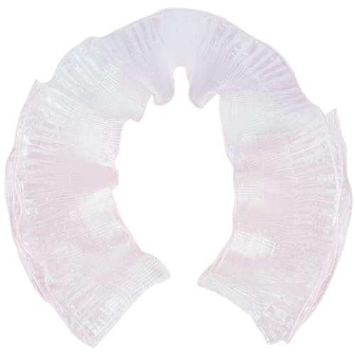 GORGECRAFT 10Yds*12cm Organza-Spitzenstoff Mit Rüschen Plissiert Rosa Retro-Rüschen Plissierter Chiffon-Besatz Polyester-Bordüre Spitzenstoff Für DIY-Hochzeitskleid Basteln Heimdekoration von GORGECRAFT